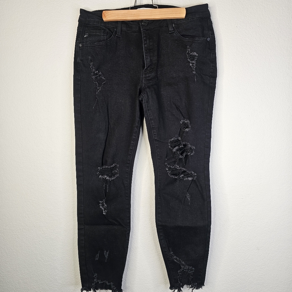 KanCan Black Ankle Distressed Jeans